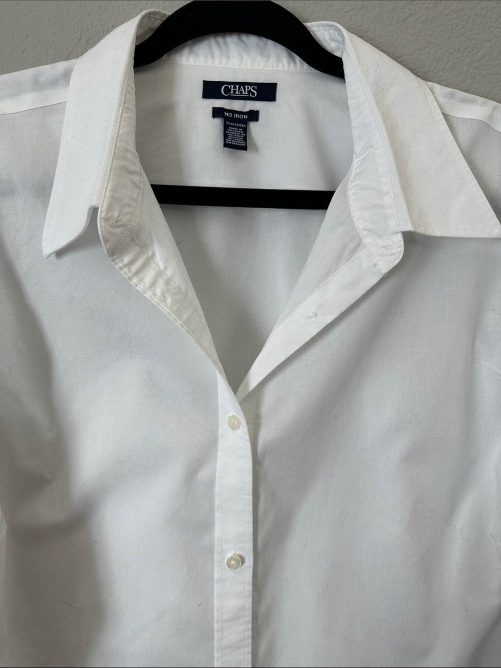 White Button Down Long Sleeve Shirt 2X No Iron